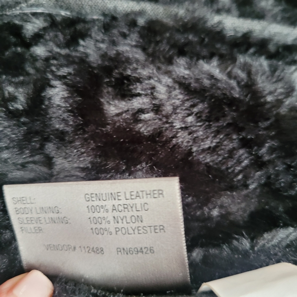 VTG Y2K Wilsons Leather Maxima Suede Leather Black Jacket Faux Shearling Sz L - Picture 7 of 11